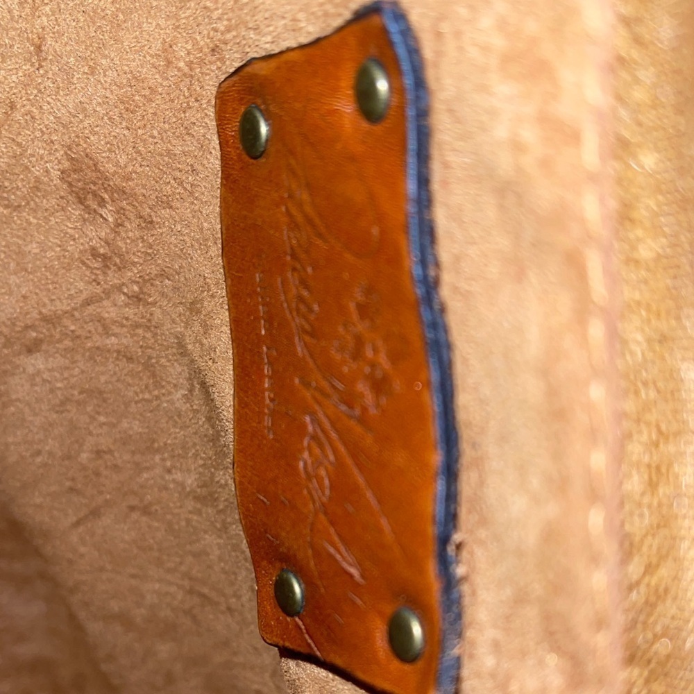 Patricia Nash Map Brown Leather Tote Bag with Handles and Long Strap - Picture 9 of 9